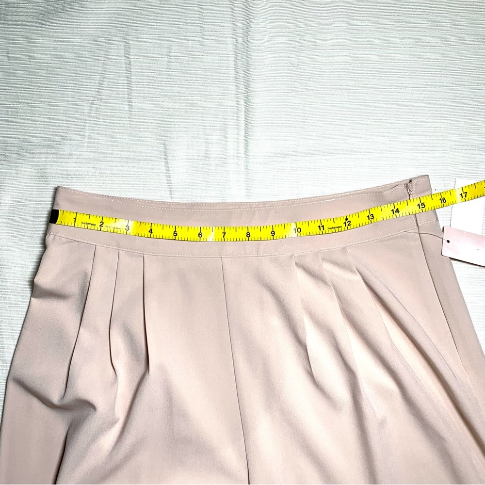 Blush Pink High Waist Wide Leg Palazzo Pants Junior M Pleated Side Zip Marlene - Picture 11 of 11